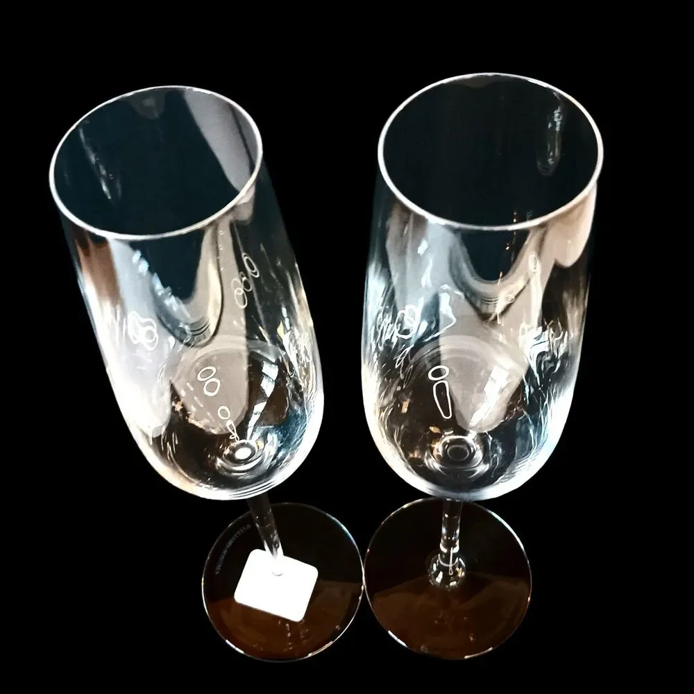 Set Of Two Williams Sonoma Champagne Flutes Marked WST RSRV 9 7/8